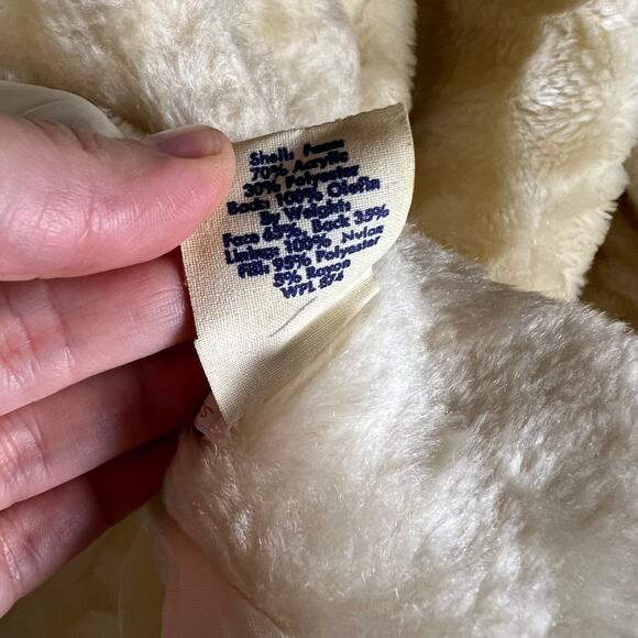 Vintage White Stag Cream Faux Fur Double Breasted Pea Coat Size 10 - Picture 9 of 9